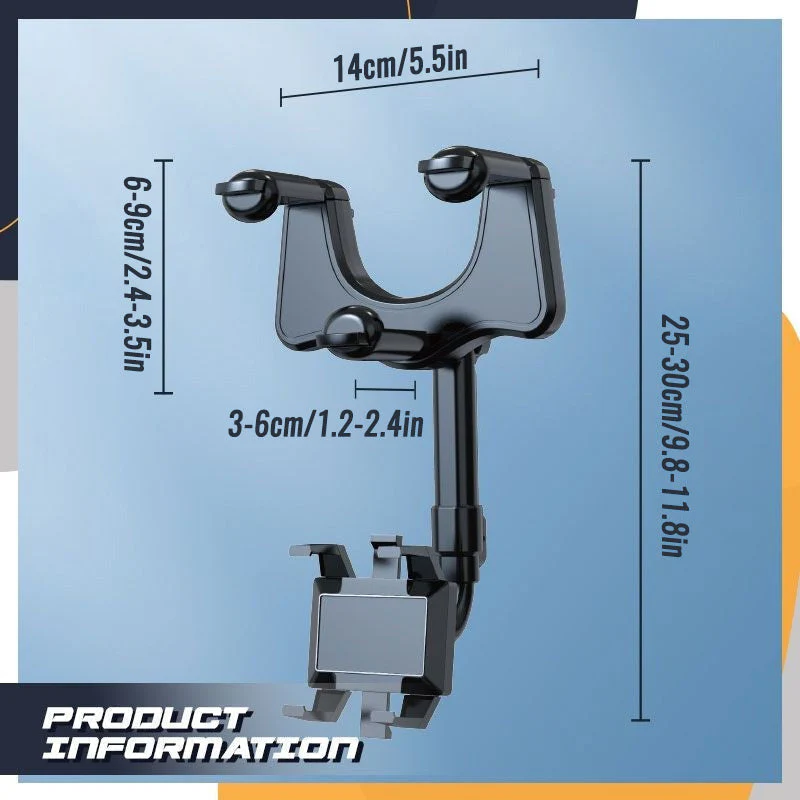 360° Rotating Car Rearview Mirror Phone Holder - Image 9