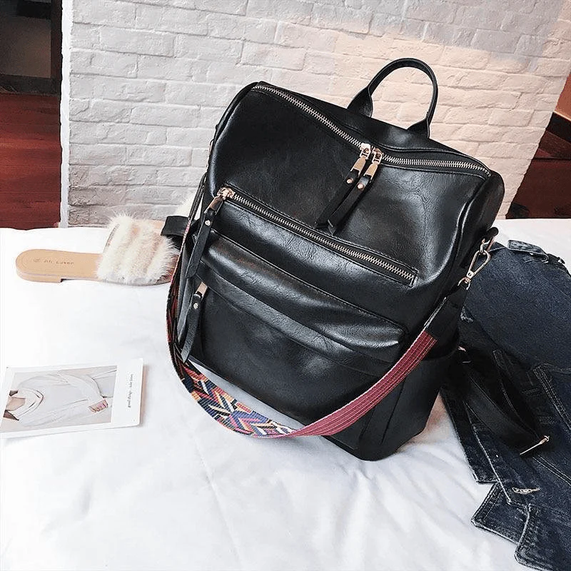 Vintage PU Leather Backpack - Image 5
