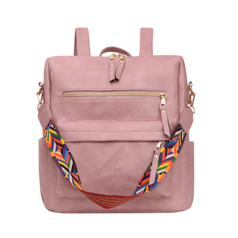 Vintage PU Leather Backpack - Image 7